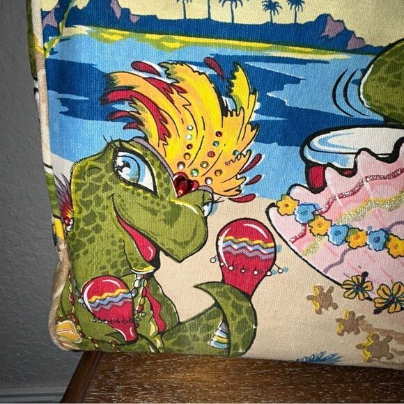 Vintage Cappelli Sequins Embellished Turtle Travel Weekend Statement Bag - Picture 4 of 9